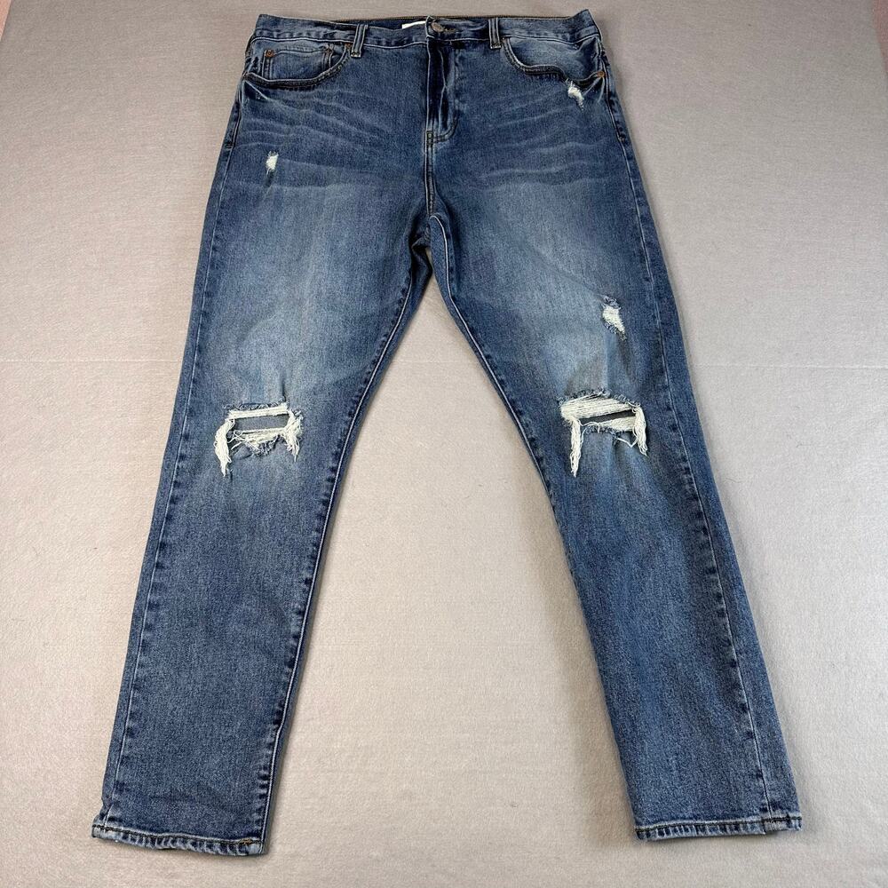 Pacsun Jeans Blue Men's 36x32 Medium Wash Distressed Denim Slim Tapered Casual